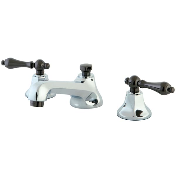 NS4463AL 8" Widespread Bathroom Faucet, Chrome/Black Stainless Steel